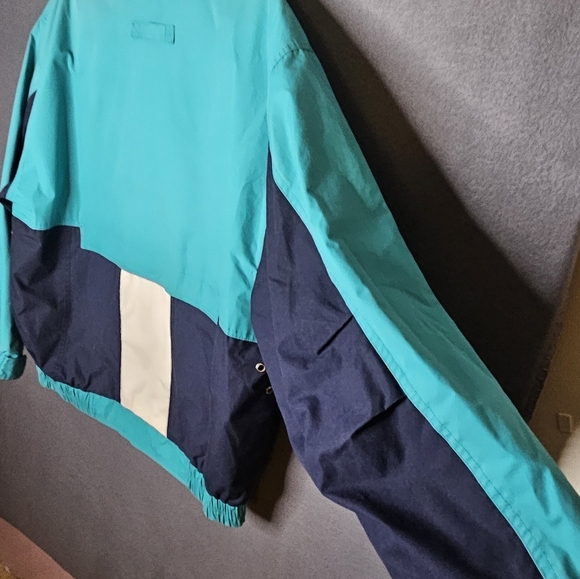London Fog Men's Large Zip Windbreaker Jacket Teal Blue Colorblock Vintage Sail - Picture 11 of 16